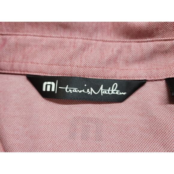 Travis Mathew Polo Shirt Mens XL Pink Golf Performance Striped Pima Cotton - Picture 7 of 16